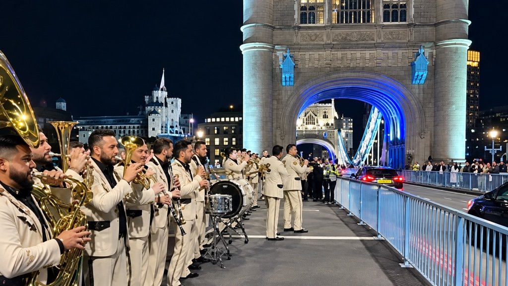“Y Llegaste Tú”: Policía interrumpe concierto callejero de La Banda el Recodo en Londres
