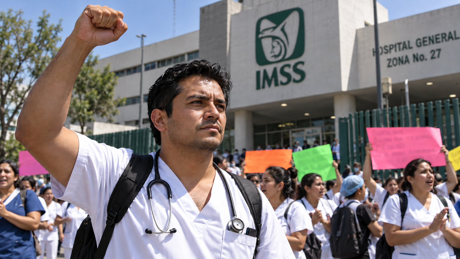 Trabajadores del IMSS protestan por falta de recursos y condiciones laborales